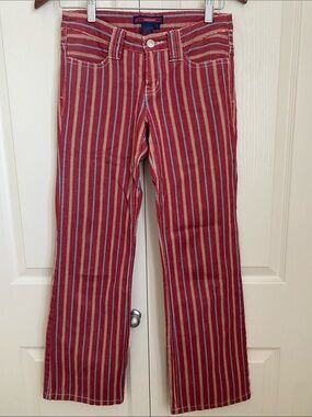 Vintage striped red blue yellow and white BCBG Maxazria Jeans pants